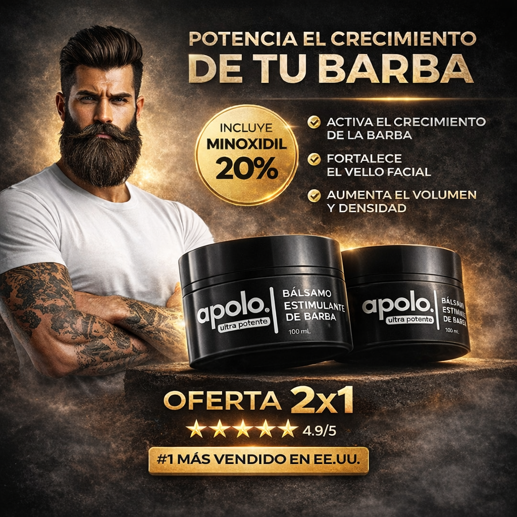 OFERTA 2X1 Apolo Ultra Potente Minoxidil™ - Activa el Crecimiento Real de tu Cabello y Barba