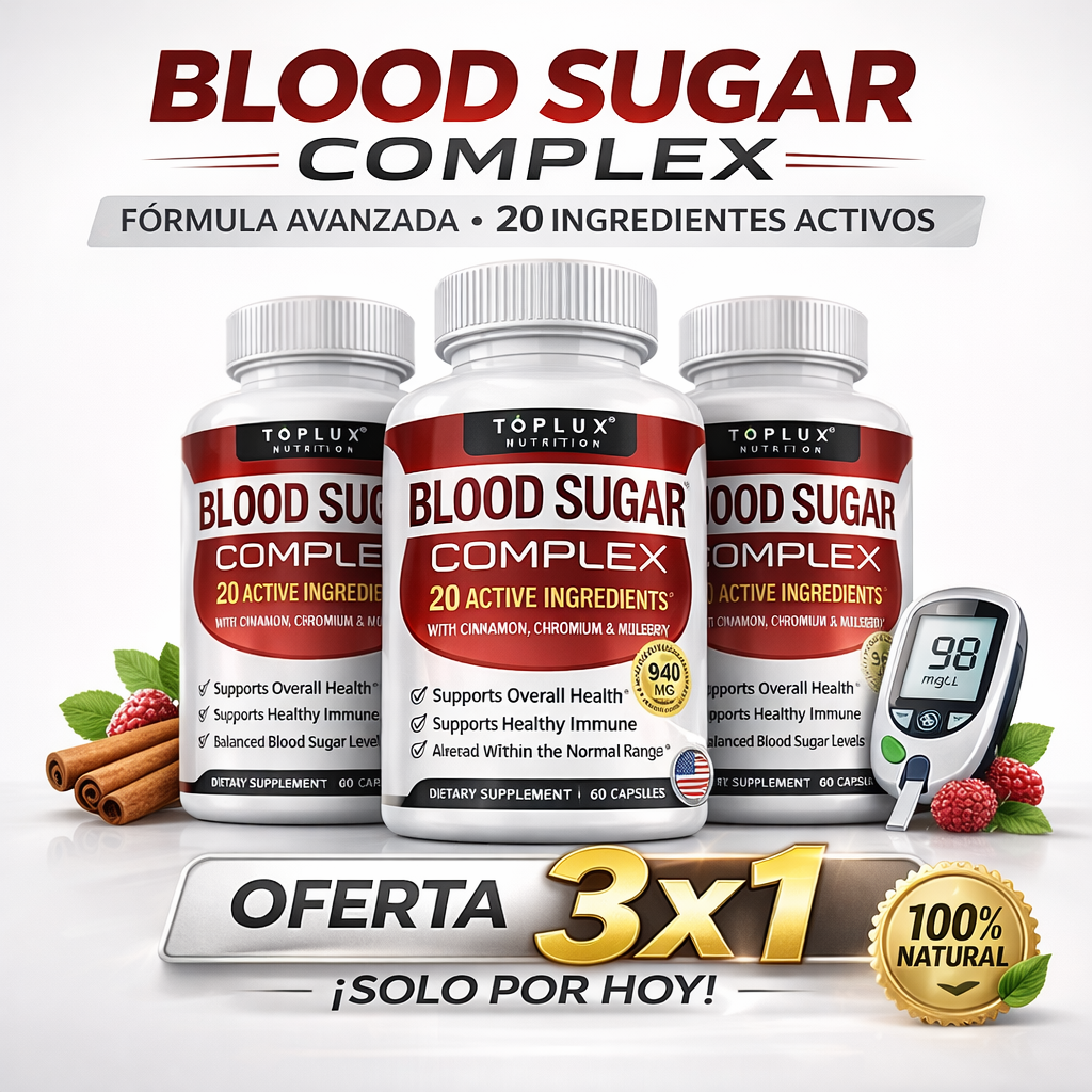 OFERTA 3x1 Blood Sugar Complex™ – Control Natural de la Glucosa (ORIGINAL)