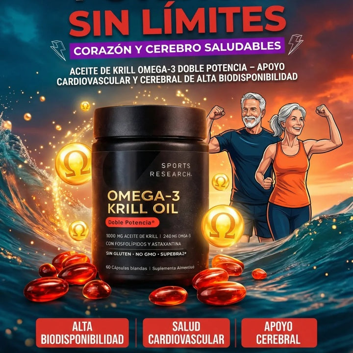 OMEGA-3 Krill - para apoyar corazón, cerebro, articulaciones, visión y piel.