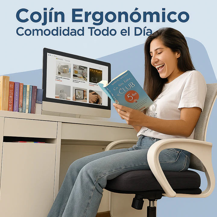 ErgoSeat - Cojín Ortopédico con Memoria para Máxima Comodidad