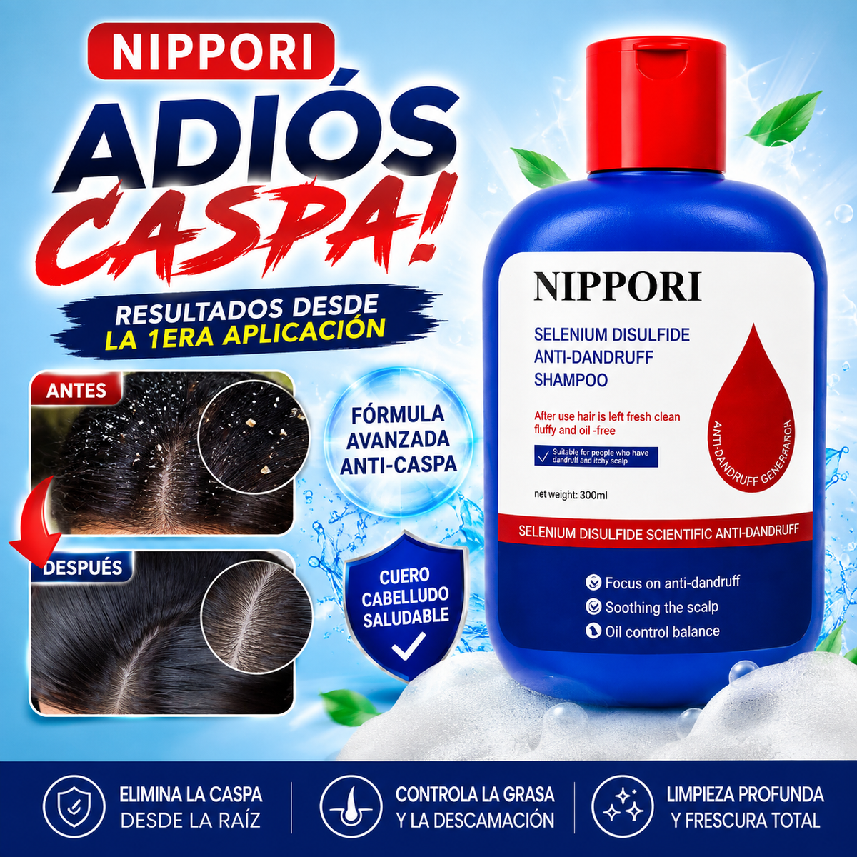 shampoo anticaspa con sulfuro de selenio