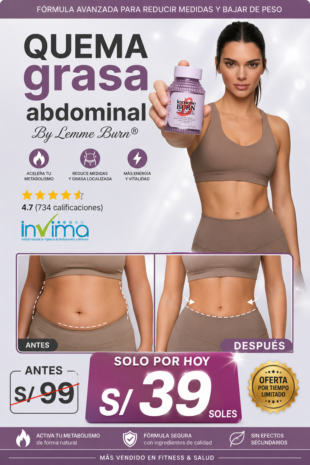 Lemme Burn - Acelera tu metabolismo para bajaer la grasa y peso en solo dias
