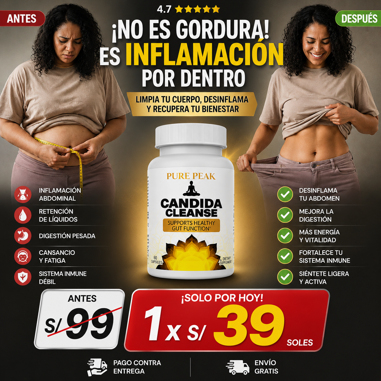 CANDIDA CLEANSE | Apoyo Integral para la Pérdida de Peso y el Equilibrio Digestivo