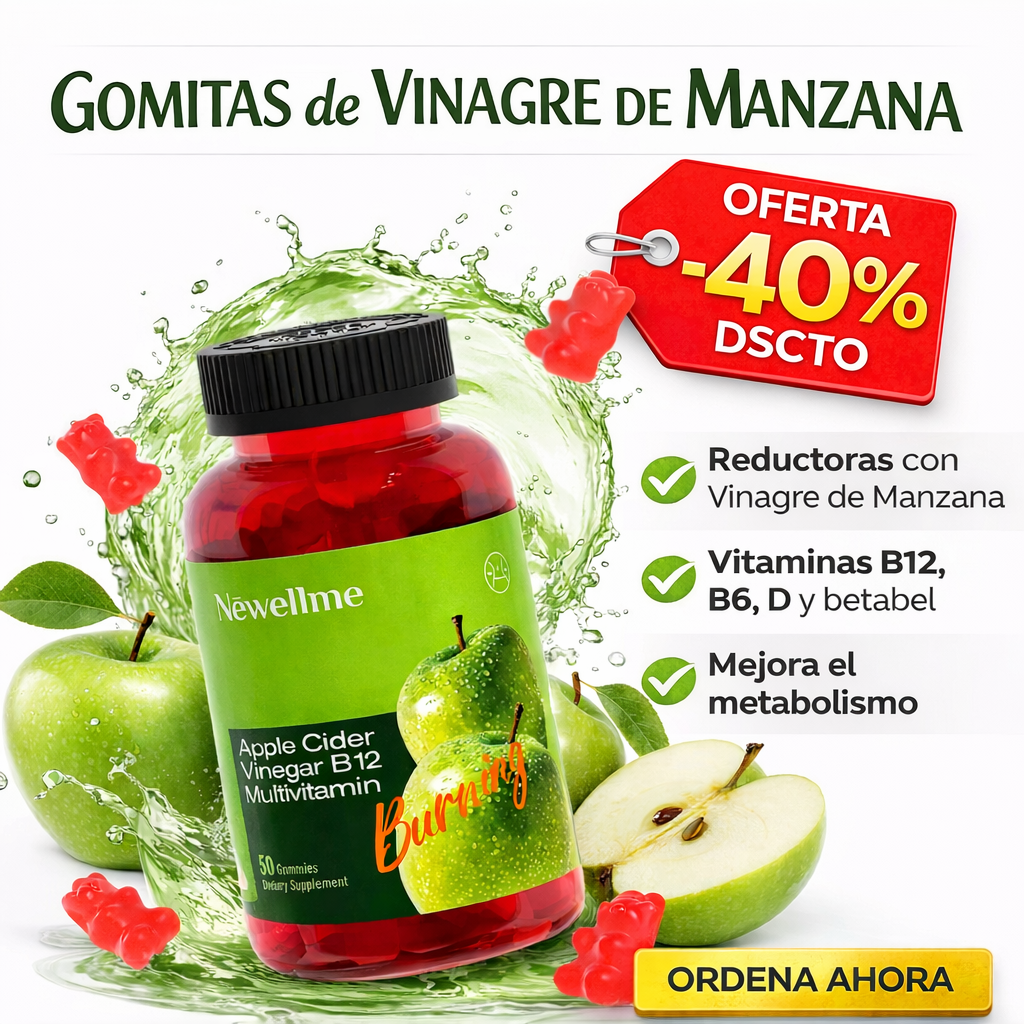Gomitas de Vinagre de Manzana con Vitamina B12 – Soporte Natural para tu Metabolismo y Energía Diaria
