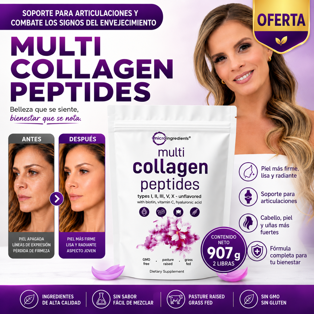 SOLO POR HOY 89 SOLES OFERTA – Multi Collagen Peptides™ Rejuvenece desde adentro completamente