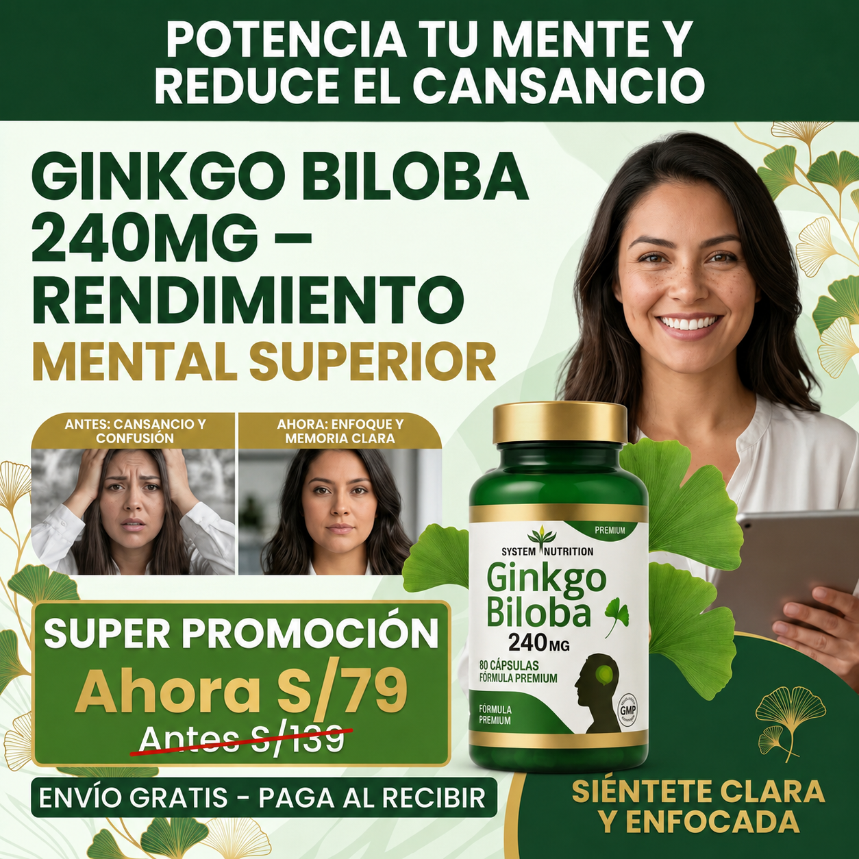 Ginkgo Biloba – Potencia tu rendimiento mental y reduce el cansancio