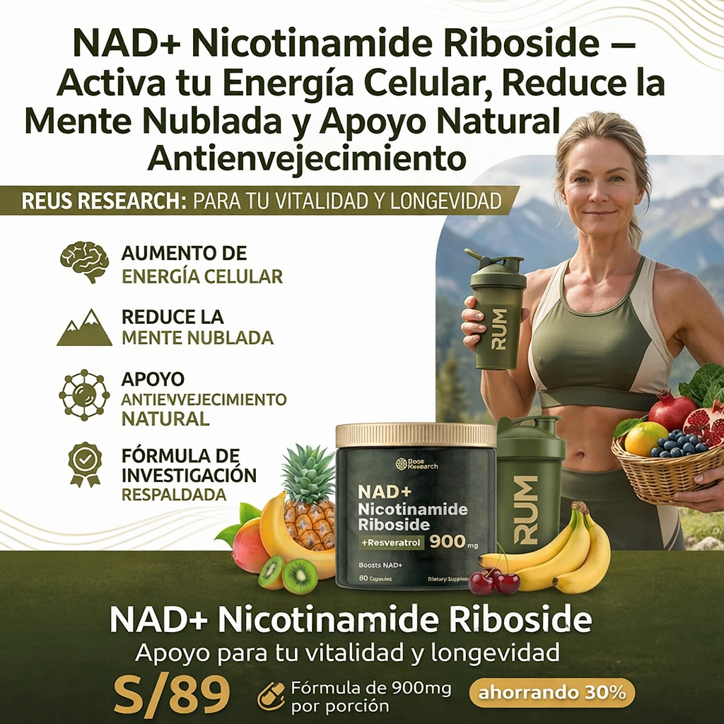 NAD+ Nicotinamide Riboside - Activa tu Energía y Apoyo Natural Antienvejecimiento