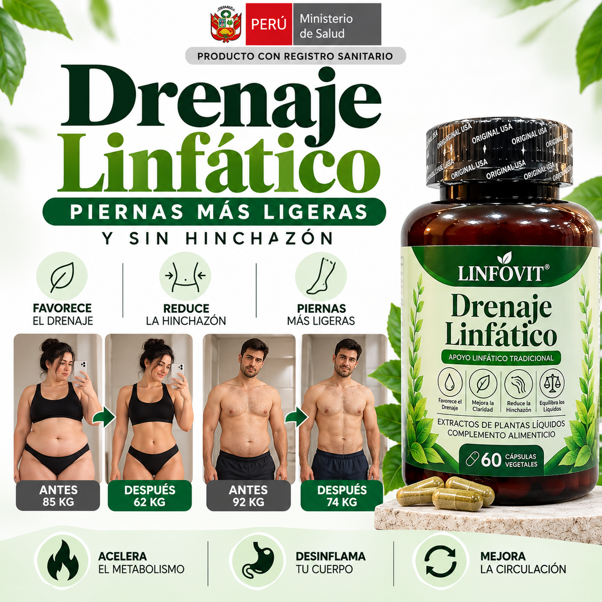 Linfovit® / El Secreto Para Sentirte Más Ligero Y Con Menos Hinchazón