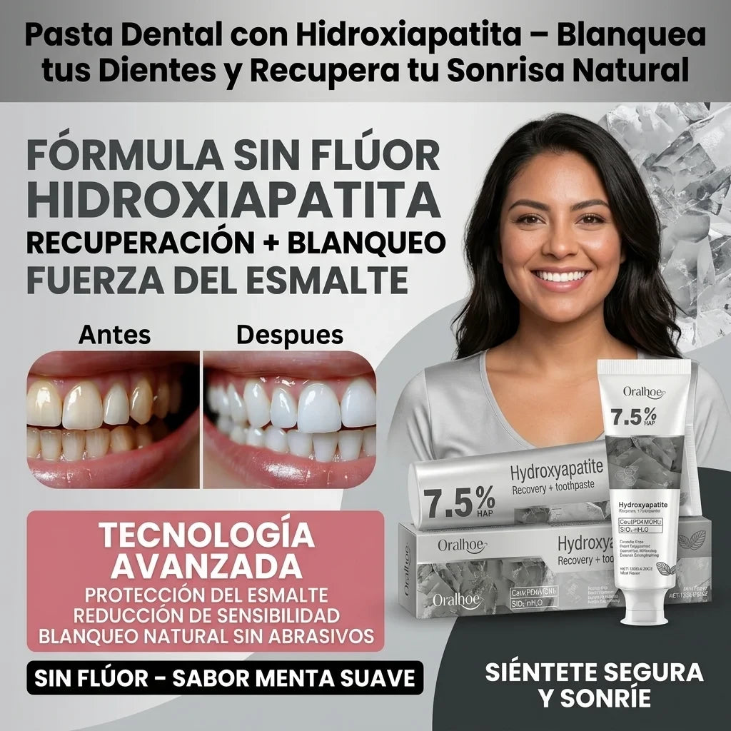 PASTA DENTAL CON HIDROXIAPATITA – Blanquea tus Dientes y Recupera tu Sonrisa Natural